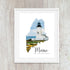 Maine Travel Print, Lighthouse Wall Decor